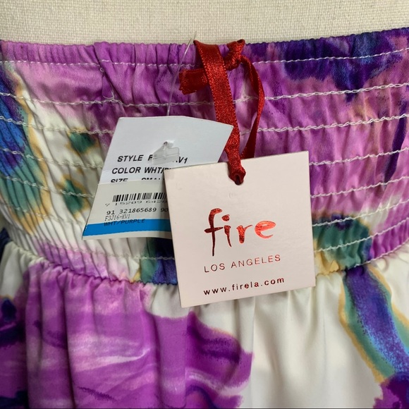 FireLA White Floral Bubble Skirt Mini Dress w/ Bow - Picture 8 of 13